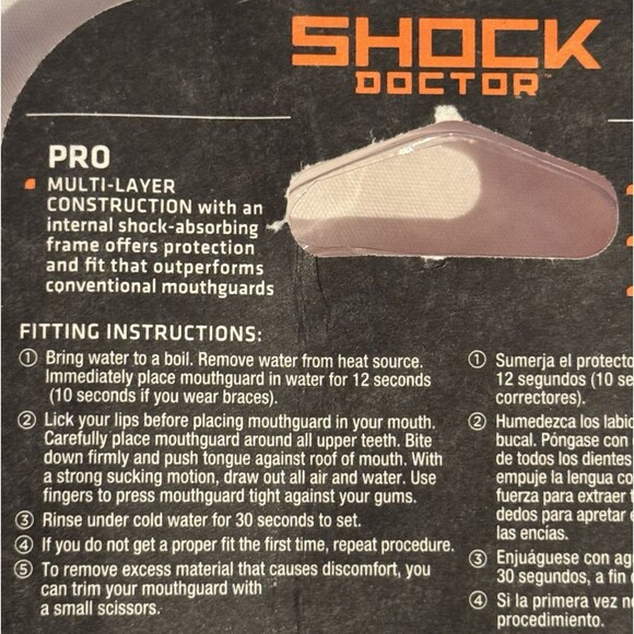 Shock Doctor Pro Strapped Youth 10 Mouth Guard Shock-Absorbing Sports Football - Picture 2 of 3